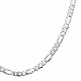 92.5% Sterling Silver Flat Figaro Chain - 5MM